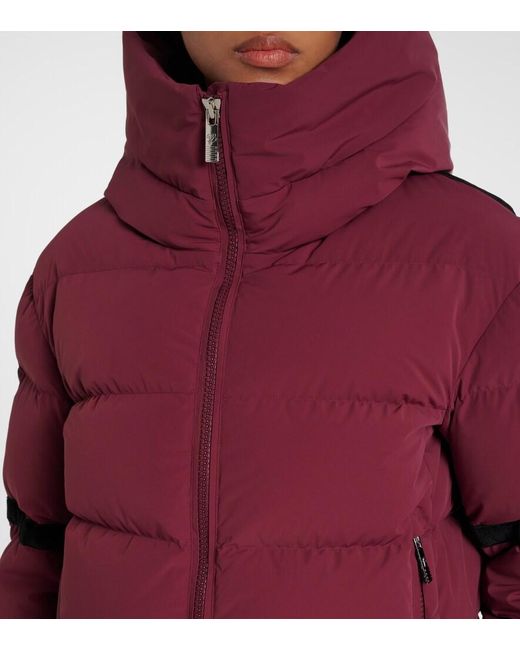 Fusalp Red Barsy Velvet-Trimmed Down Ski Jacket