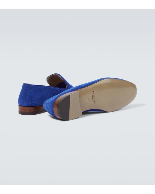 Manolo Blahnik Blue Truro Suede Loafers for men