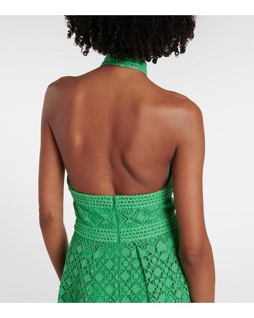 Elie Saab Green Halterneck Midi Dress