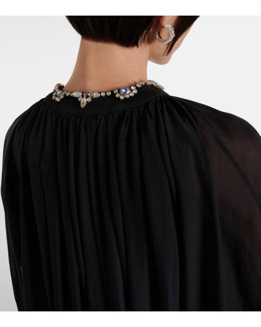 Miss Sohee Black Embellished Silk Chiffon Cape