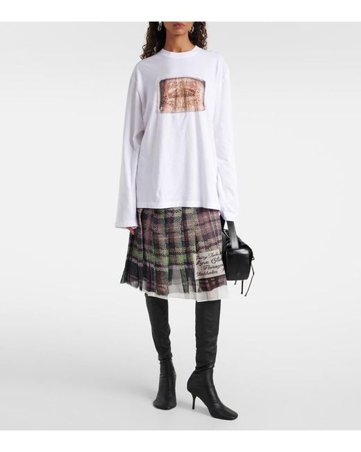 Top De Jersey De Algodon Estampado Acne de color White