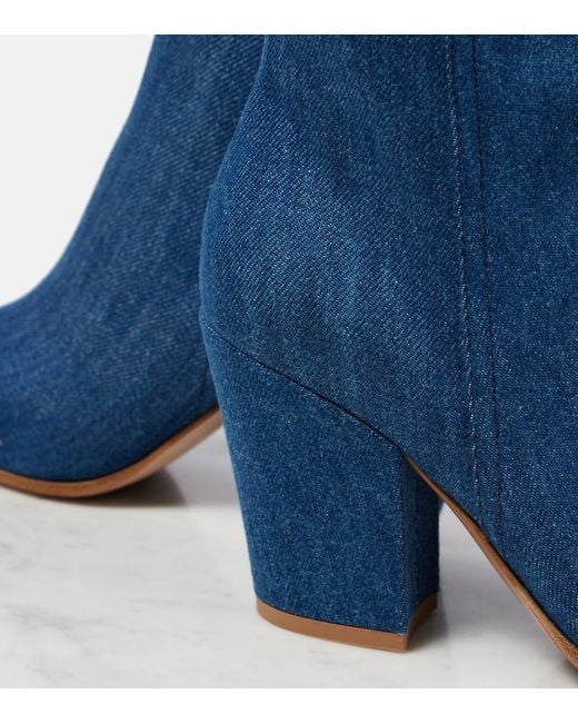 Gianvito Rossi Blue Keinna 85 Denim Ankle Boots