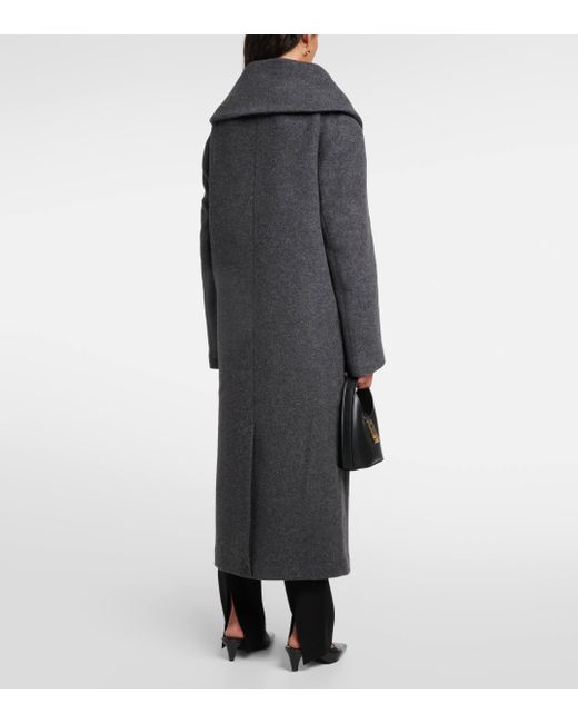 Manteau oversize en laine melangee Totême  en coloris Black