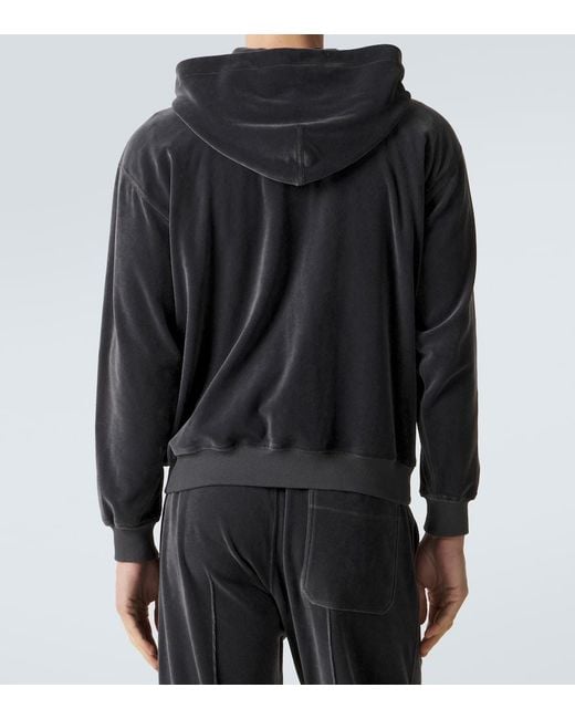 Tom Ford Black Cotton-Blend Velour Zip-Up Hoodie for men