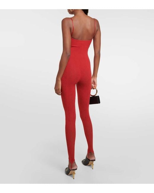 X Simkhai - Jumpsuit Intricate Pattern di Wolford in Red