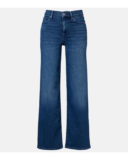 FRAME Blue Le Slim Palazzo Wide-Leg Jeans