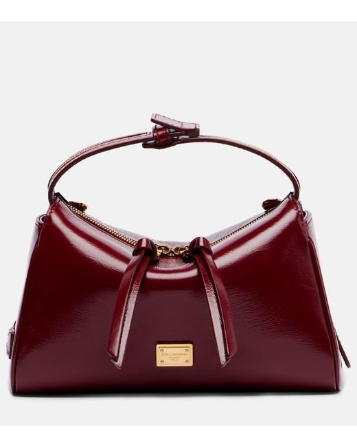 Dolce & Gabbana Red Vittoria Small Leather Top-Handle Bag