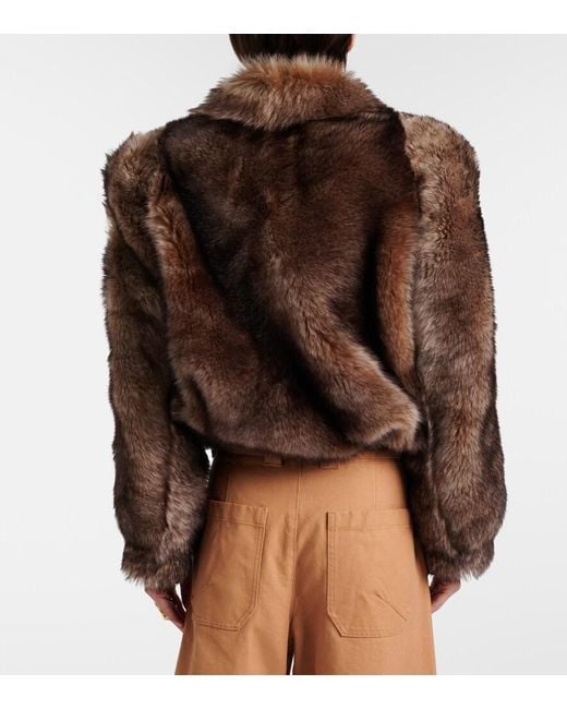 Chloé Brown Cropped Shearling Jacket