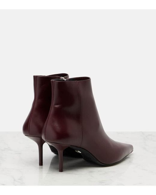 Max Mara Purple Lightbootie 65 Leather Ankle Boots