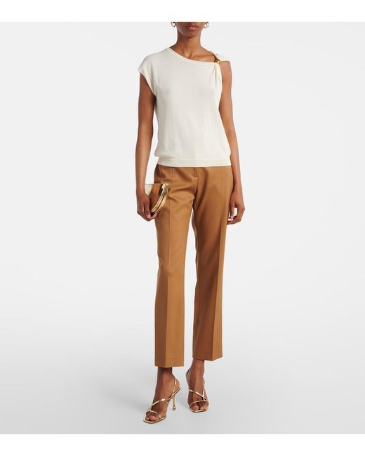 Altuzarra White Asymmetrical Jersey Top