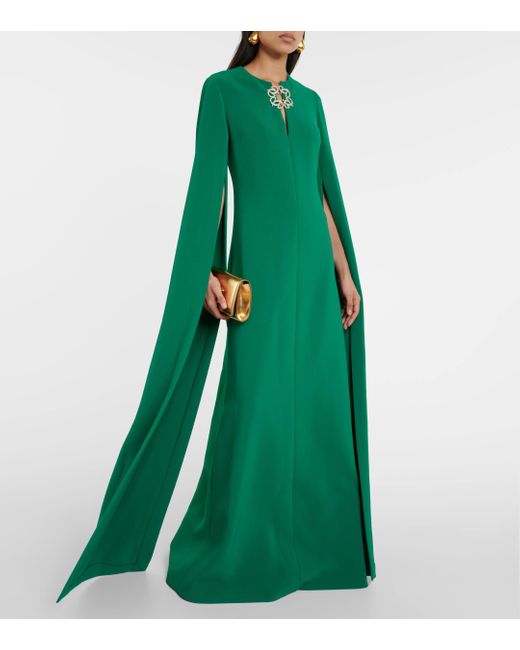 Elie Saab Green Embellished Cady Gown