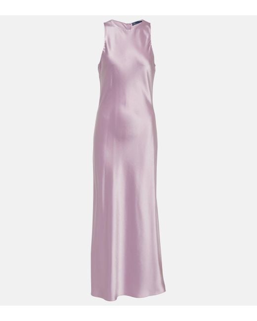 Polo Ralph Lauren Purple Satin Maxi Dress