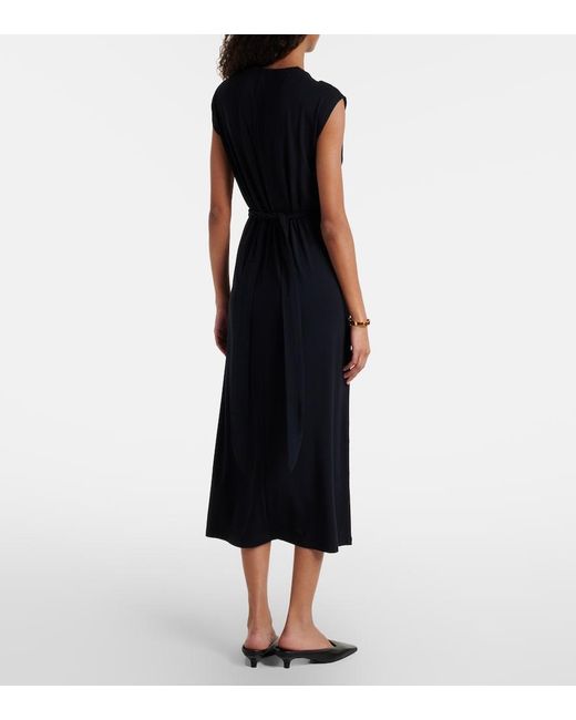 Vince Blue Gathered Midi Dress
