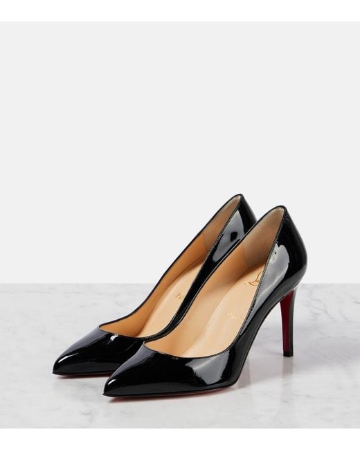 Christian Louboutin Brown Pigalle 85 Patent-Leather Courts