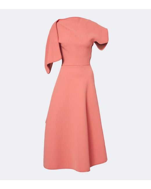 Maticevski Pink Diadem Draped Asymmetric Midi Dress