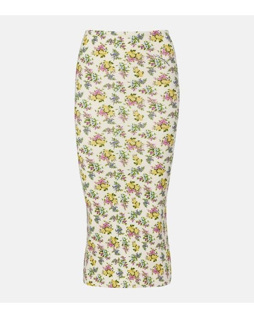 Dolce & Gabbana Metallic Floral Pencil Skirt