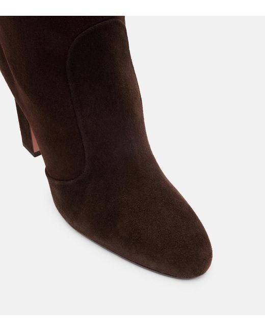 Aquazzura Brown Joplin 105 Suede Knee-High Boots