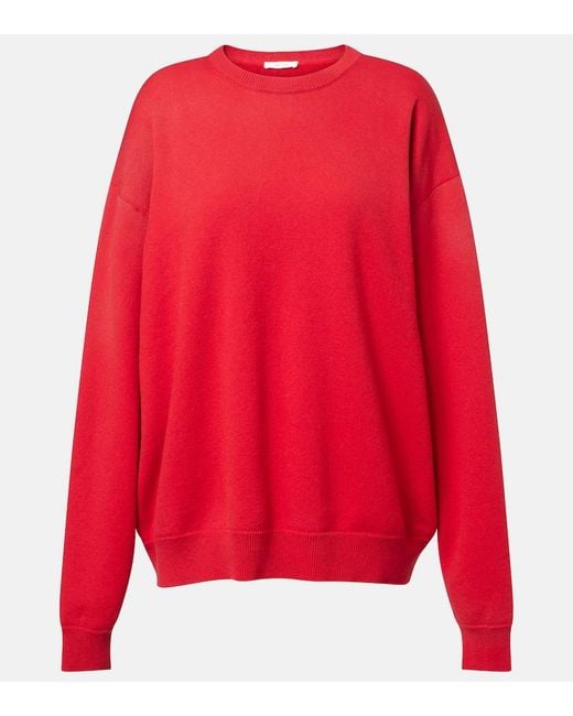 The Row Red Leora Cashmere Sweater