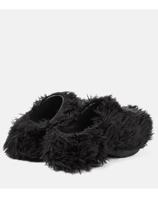 Balenciaga Black X Crocs Faux Fur Slides