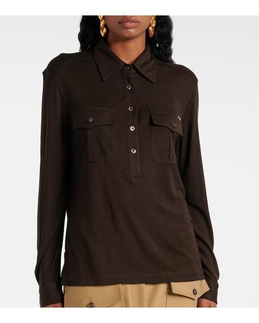 Tom Ford Black Jersey Top