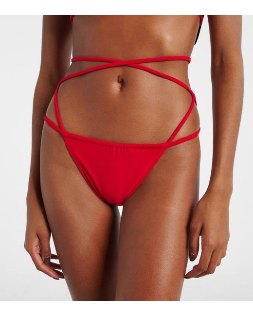 Norma Kamali Red Criss Cross Bikini
