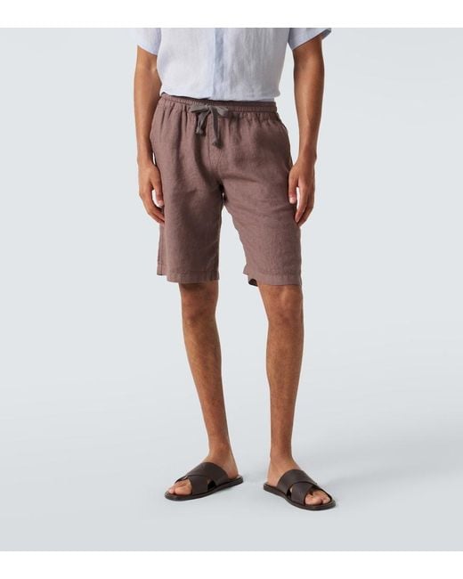 Bermudas De Lino Fedeli de hombre de color Brown