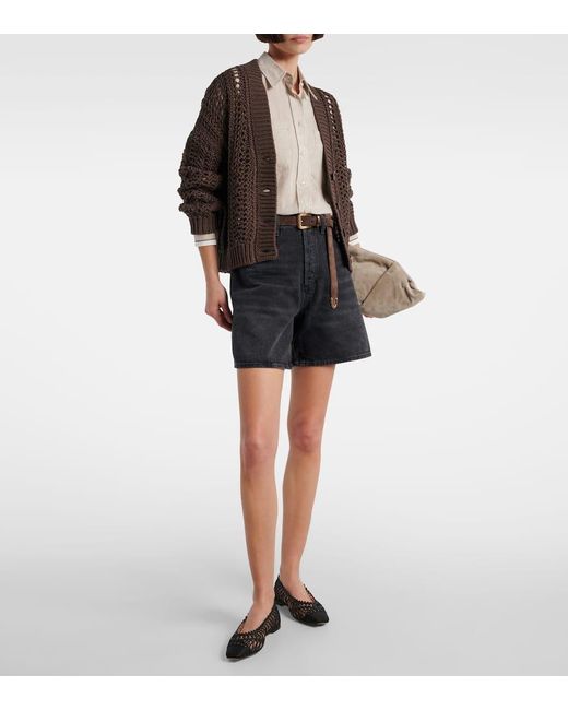 Agolde Blue Dame High-Rise Denim Shorts