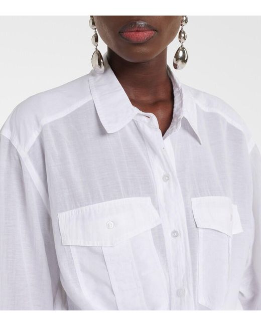 Isabel Marant White Nath Cotton-Blend Top