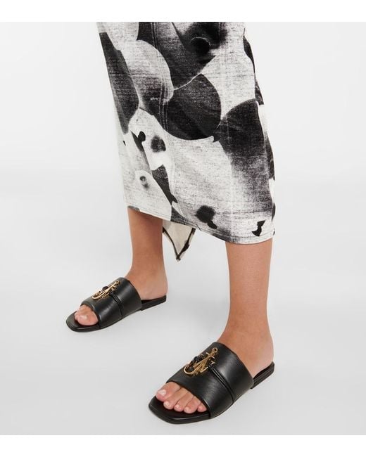 J.W. Anderson Black Anchor Leather Sandals