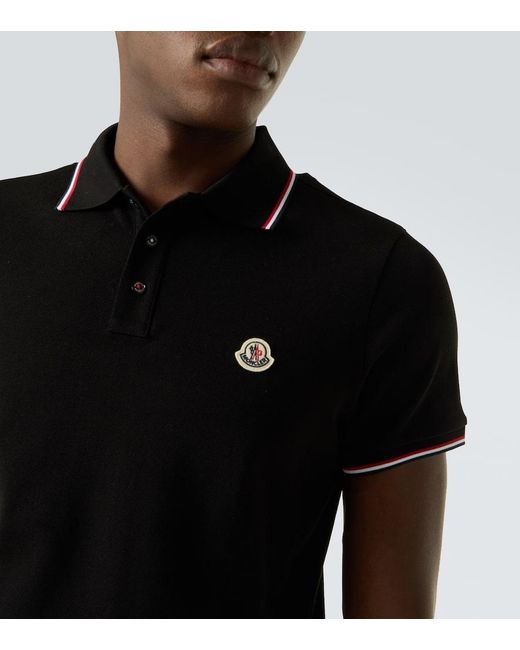 Moncler Polohemd Permanent Aus Baumwoll-Jersey in Black für Herren
