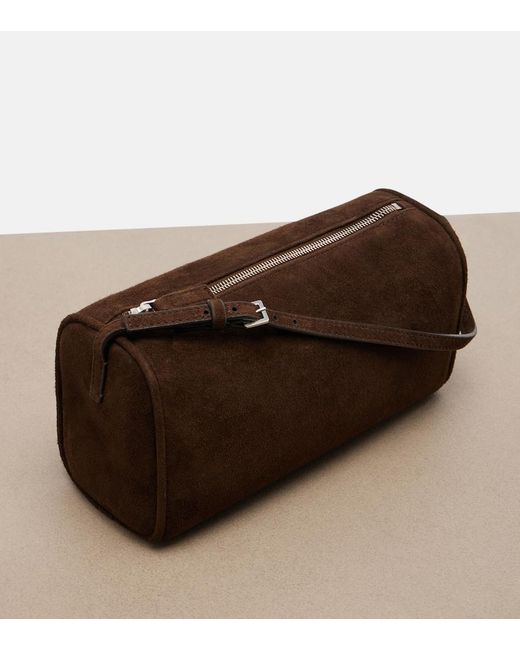 The Row Brown '90S Suede Top-Handle Bag