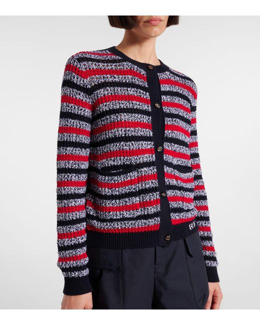 Gucci Red Cardigan Aus Einem Baumwollgemisch