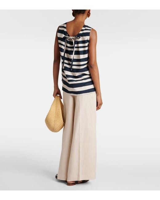 Max Mara Blue Haway Striped Cotton Top