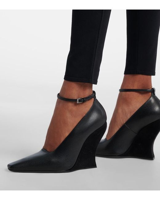 Alaïa Black 110 Leather Wedges