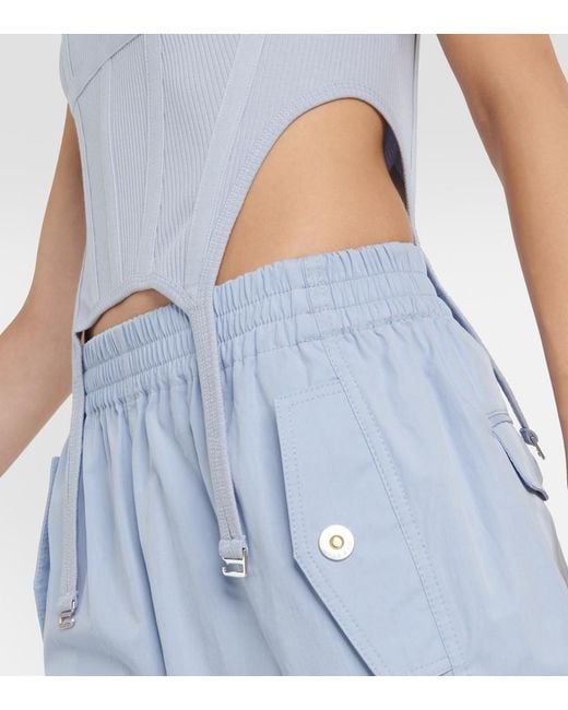 Dion Lee Blue Cotton Jersey Bustier