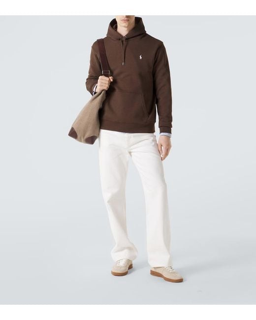 Polo Ralph Lauren Brown Cotton-Blend Jersey Hoodie for men