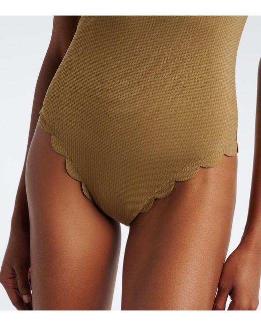 Marysia Swim Green Santa Barbara One-Shoulder Swimsuit