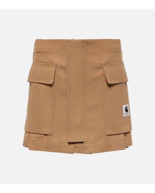 Sacai Natural X Carhartt Cotton Cargo Shorts