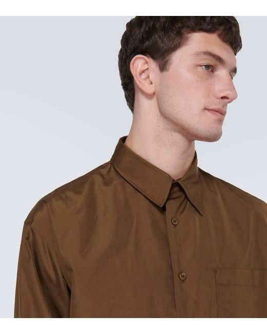 Lemaire Brown Silk Shirt for men