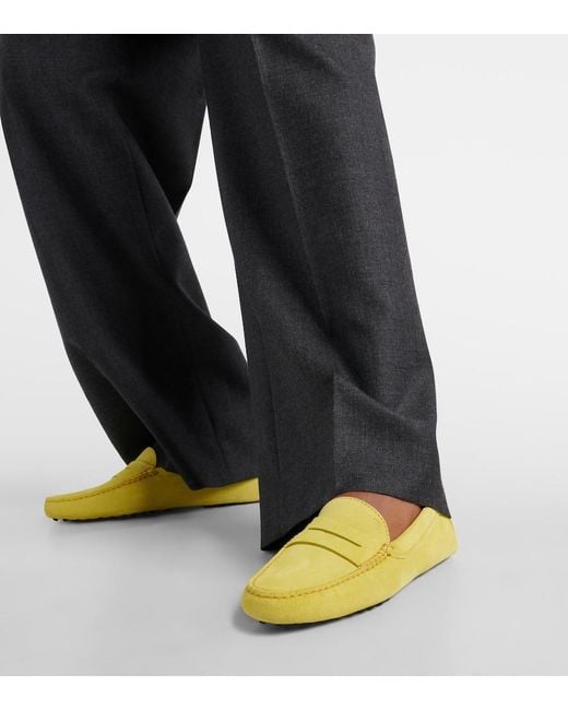 Tod's Yellow Mokassins Gommino Aus Veloursleder