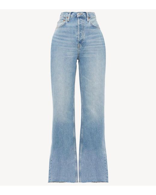 Jeans anchos de tiro alto Re/done de color Blue