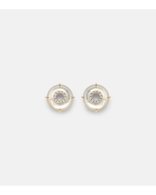 Mateo White 14Kt Earrings With Diamonds And Pearls