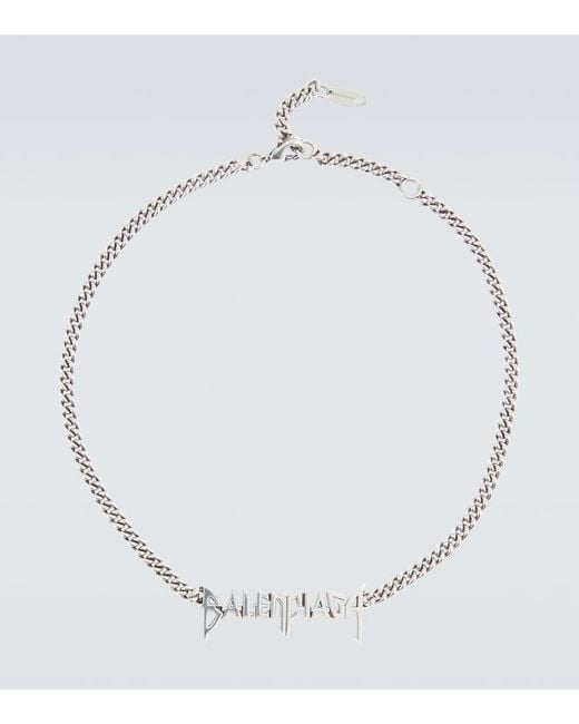 Balenciaga White Logo Necklace for men