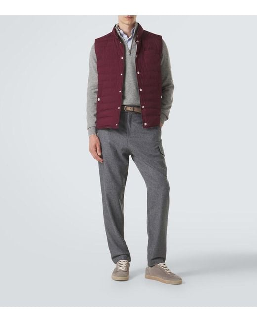Brunello Cucinelli Purple Technical Down Vest for men