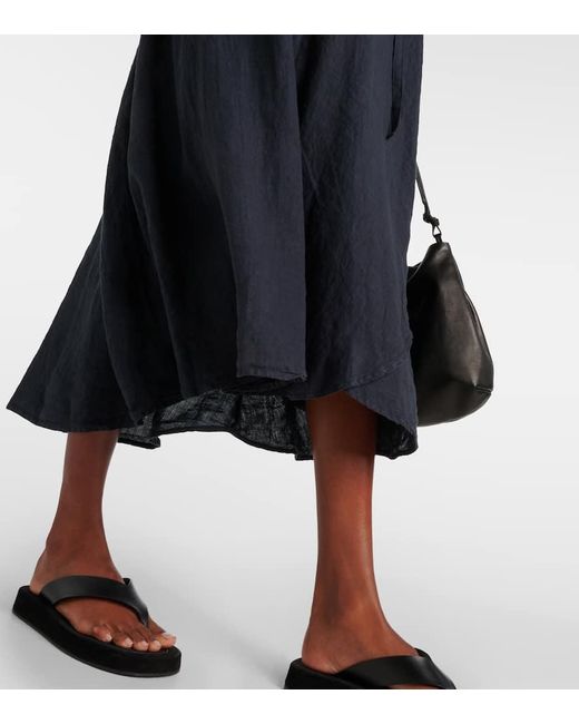 Velvet Blue Midikleid Dalene Aus Leinen