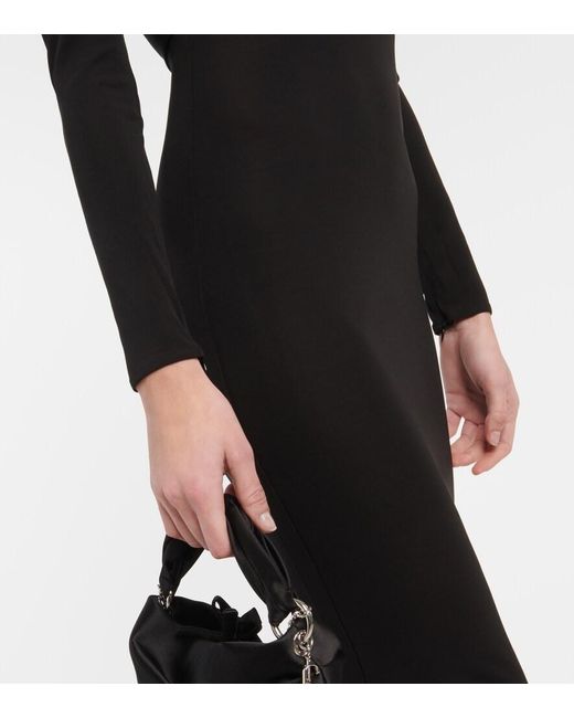 Alex Perry Black Asymmetric Jersey Maxi Dress
