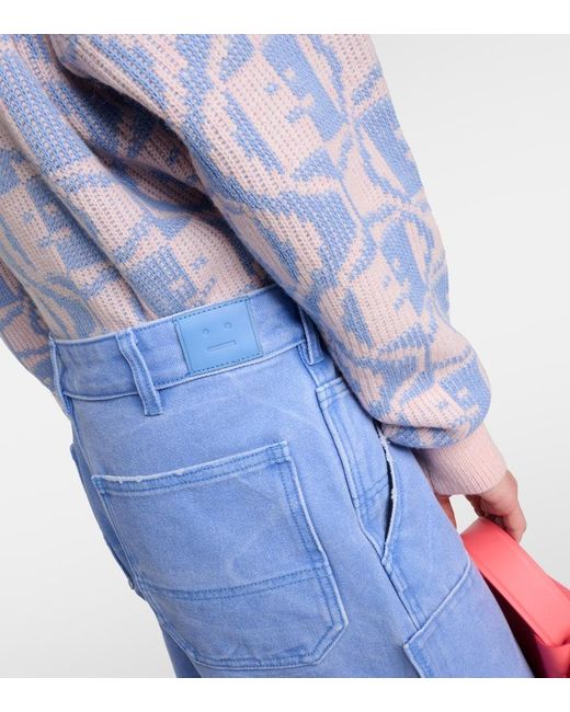Pantaloni regular Palma in canvas di Acne in Blue