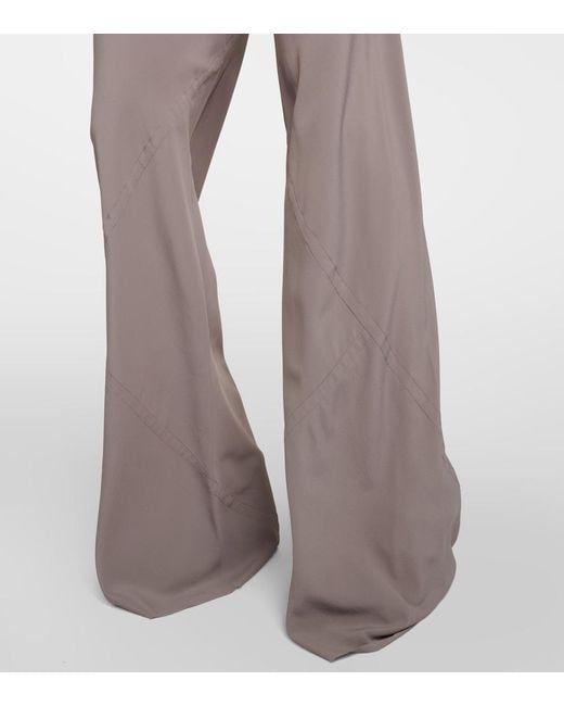 Rick Owens Gray Crepe Straight Pants