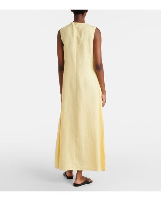 Asceno Yellow Tallin Linen Maxi Dress