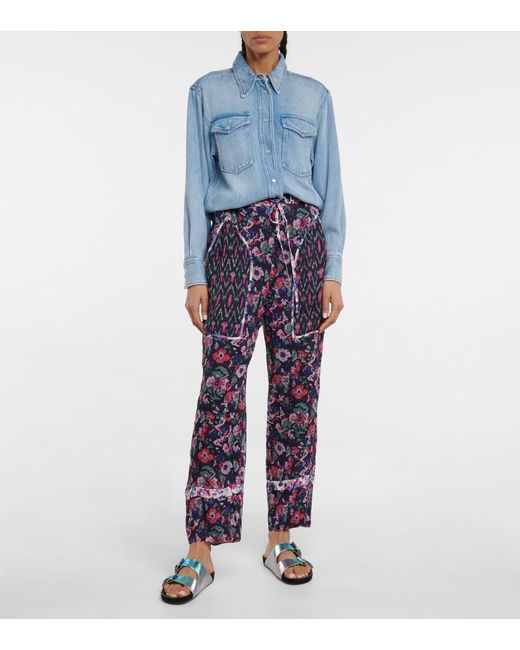 Isabel Marant Blue Ryama Floral Pants